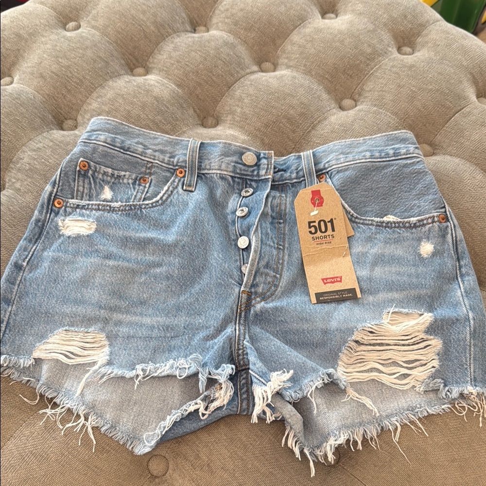 Levi's Women's Blue Denim Shorts 501